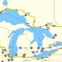 The Great Lakes Challenge route is 2,469 miles. Some riders will complete the ride in under 100 hrs.  Others will go for the gold and complete it in under 50 hrs.