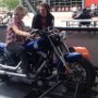 Karen rides a Harley by herself for the first time